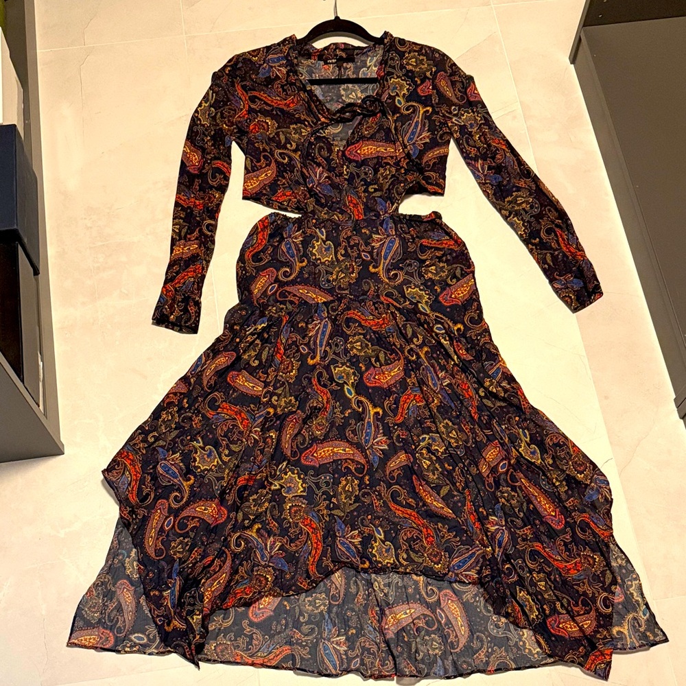 Maje Multicolor Paisley Long Sleeve Dress